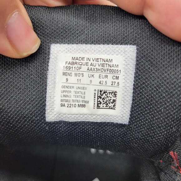 Converse Chuck Taylor All Star Shoes Mens Size 9 Red Black Mid Top 169110F - Picture 7 of 8